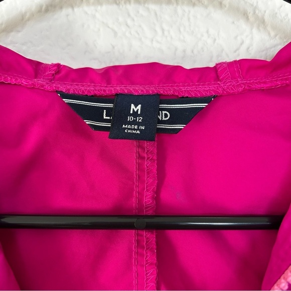 Lands' End Bright Pink Windbreaker Lightweight Zip Jacket With Velcro Pockets - Picture 3 of 14